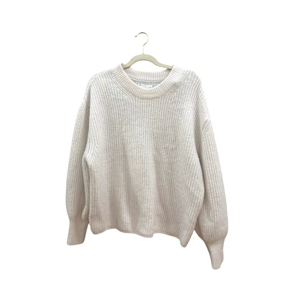 ASOS Cozy Cream Ribbed Crewneck Sweater size 6